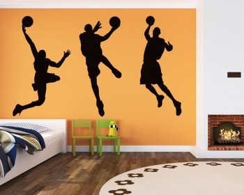 Basketball Man  Silhouette Modern Wall Art Sticker